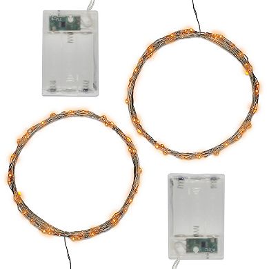 LumaBase 2-pk. Orange LED Fairy String Lights