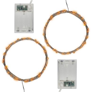 LumaBase 2-pk. Orange LED Fairy String Lights