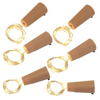 LumaBase 6 pc Wine Cork With Fairy String Lights Set