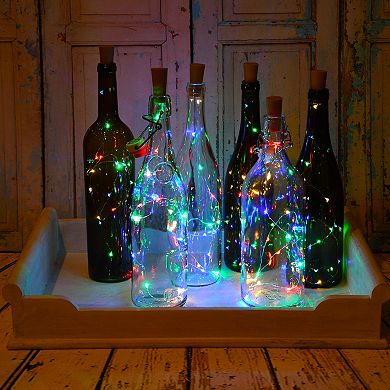 LumaBase 6-Piece Wine Cork With Multi-Colored Fairy String Lights Set