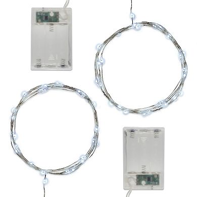 LumaBase 2-pk. Cool White LED Fairy String Lights