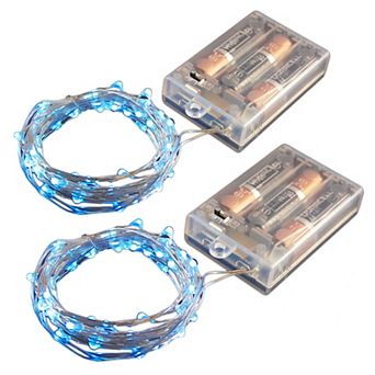 LumaBase Blue LED Fairy String Light 2 pc Set