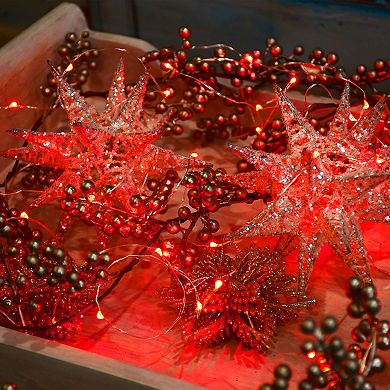 LumaBase Red LED Fairy String Light 2-Piece Set