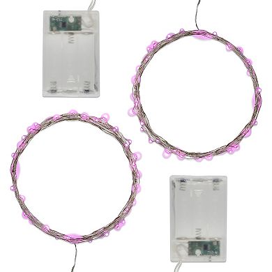 LumaBase Pink LED Fairy String Light 2-Piece Set