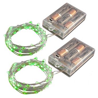 LumaBase Green LED Fairy String Light 2 pc Set