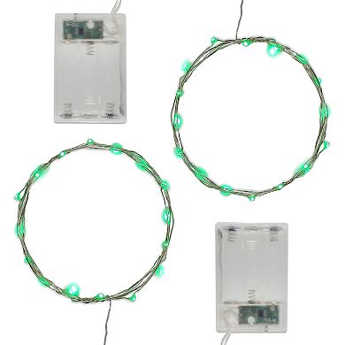 LumaBase Green LED Fairy String Light 2-Piece Set