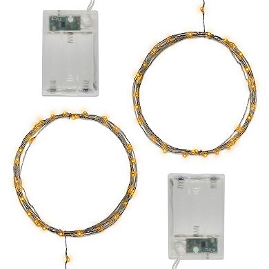 LumaBase Amber LED Fairy String Light 2-Piece Set