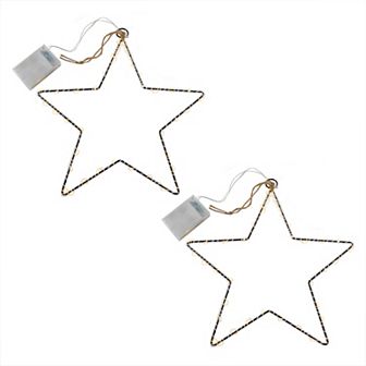 LumaBase Light-Up Metal Star 2 pc Set