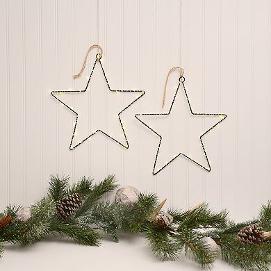 LumaBase Light-Up Metal Star 2-Piece Set