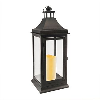 LumaBase Metal Lantern & LED Candle 2 pc Set