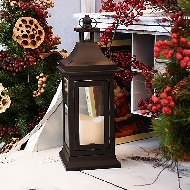 LumaBase 13-in. Metal Lantern & LED Candle 2-Piece Set
