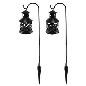 LumaBase Outdoor Lantern Garden Stake 2 pc Set