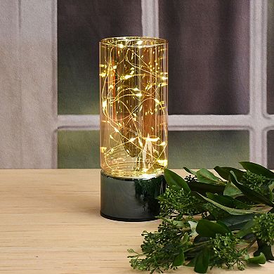 LumaBase Glass Hurricane With Mini String Lights