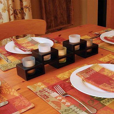 LumaBase Wooden & Glass Votive Candleholder 6-Piece Set