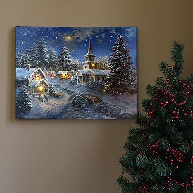 LumaBase LED Winter Village Wall Art