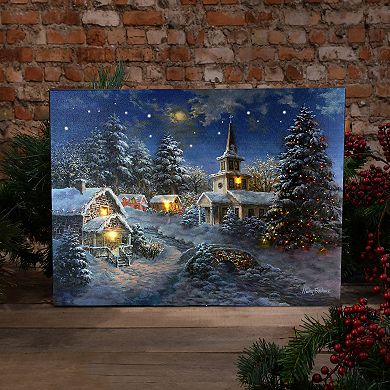LumaBase LED Winter Village Wall Art