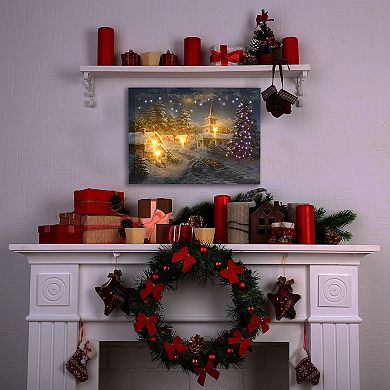 LumaBase LED Winter Village Wall Art