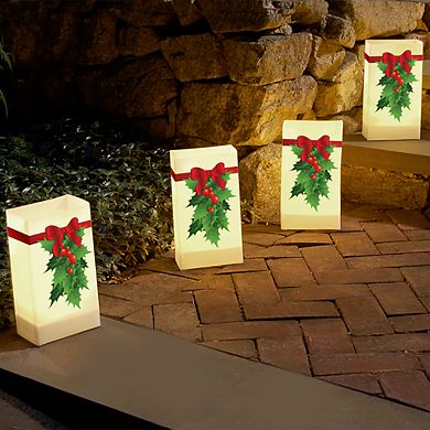 LumaBase Plastic Luminaria Bags - Holly (12 count)
