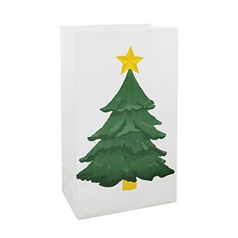 LumaBase Plastic Luminaria Bags - Holiday Tree (12 count)