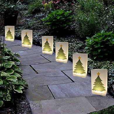 LumaBase Plastic Luminaria Bags - Holiday Tree (12 count)