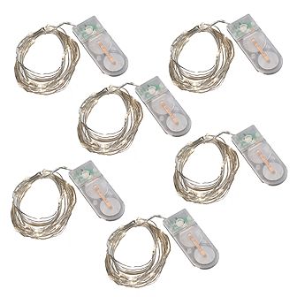 LumaBase LED Cool White Fairy String Lights 6 pc Set