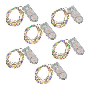 LumaBase Battery Operated LED Fairy String Lights 6 pc Set (Multicolor)