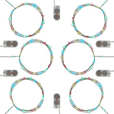 LumaBase Battery Operated LED Fairy String Lights 6-pc. Set (Multicolor)