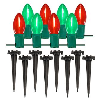 LumaBase Electric LED Pathway Lights with 8 Red and Green Lights