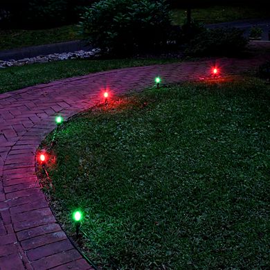 LumaBase Electric LED Pathway Lights with 8 Red and Green Lights