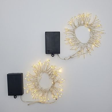 LumaBase Battery Operated LED Firecracker Fairy String Lights - Warm White (Set of 2)
