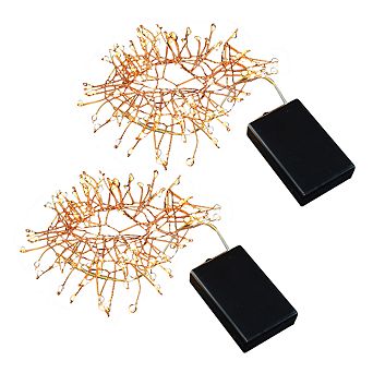 LumaBase Battery Operated LED Firecracker Fairy String Lights - Copper (Set of 2)