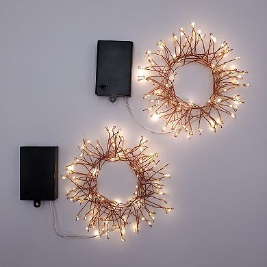 LumaBase Battery Operated LED Firecracker Fairy String Lights - Copper (Set of 2)