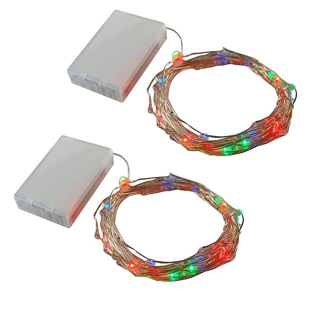 Lumabase Battery Operated LED Fairy String Lights, Multicolor - Set 3