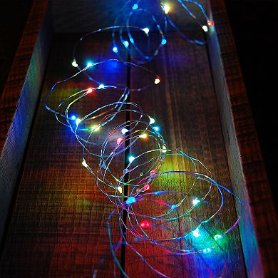 LumaBase Battery Operated LED Fairy String Lights - Set of 2 (Blinking Multicolor)