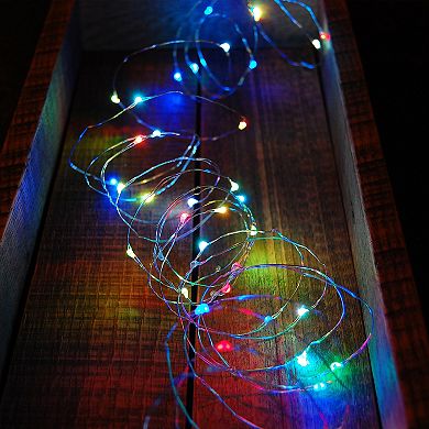 LumaBase Battery Operated LED Fairy String Lights - Set of 2 (Blinking Multicolor)