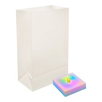 LumaBase Battery Operated Luminaria Kit with Timer - Set of 6 (Color Changing)