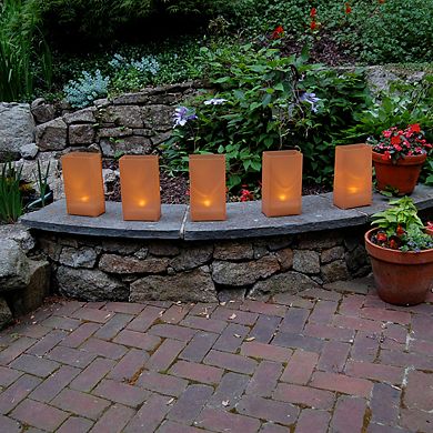 LumaBase Plastic Luminaria Lanterns - Tan (100 count)