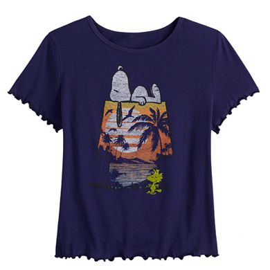 Juniors' Family Fun Peanuts Snoopy Tropical Graphic Tee