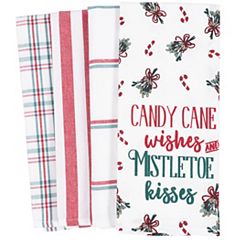 Holiday Cotton Dish Towels, Set of 2 - Candy