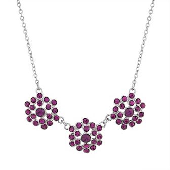 1928 Silver-Tone Amethyst Collar Necklace