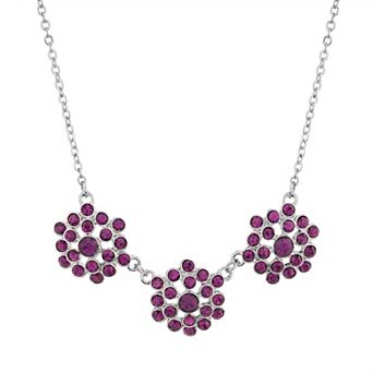 1928 Silver-Tone Amethyst Collar Necklace
