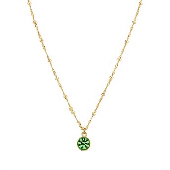 1928 14k Gold-Dipped Peridot Green Pendant Necklace