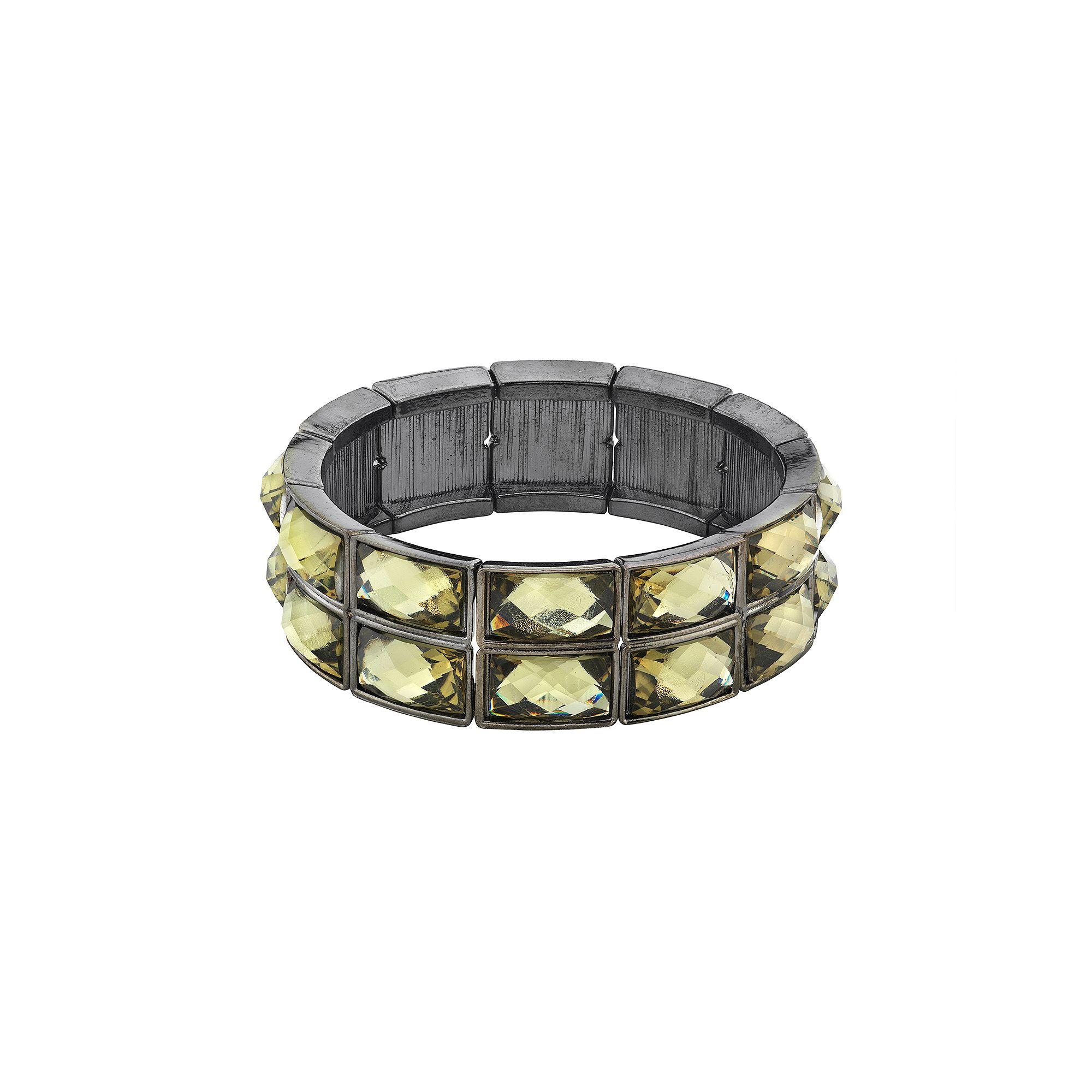 1928 Hematite Black Diamond Stretch Bracelet, Womens, Gray