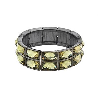 1928 Hematite Black Diamond Stretch Bracelet