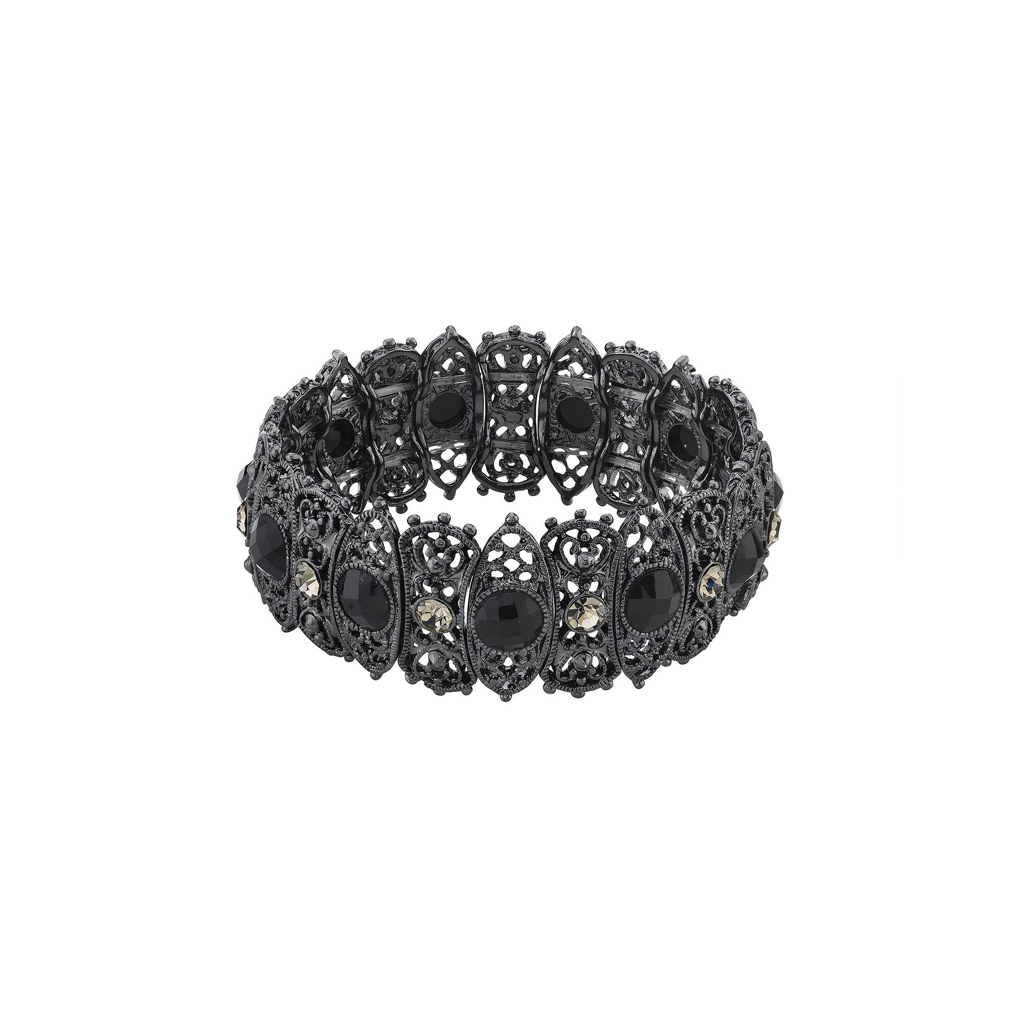 1928 Black Diamond Stretch Bracelet, Womens