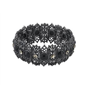 1928 Black Diamond Stretch Bracelet