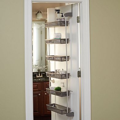Household Essentials Over-the-Door 6-Basket Storage Rack