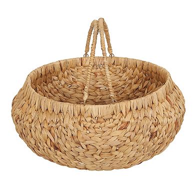 Household Essentials Round Woven Water Hyacinth Basket