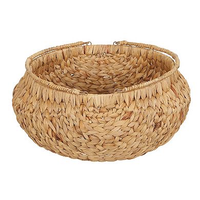 Household Essentials Round Woven Water Hyacinth Basket