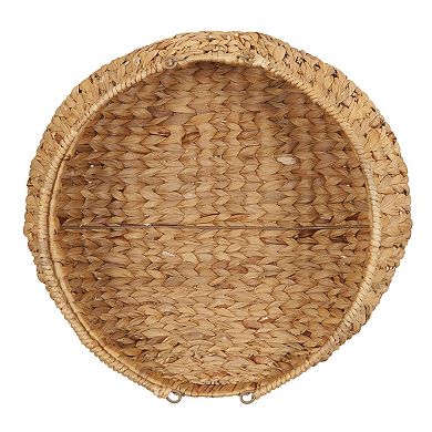 Household Essentials Round Woven Water Hyacinth Basket